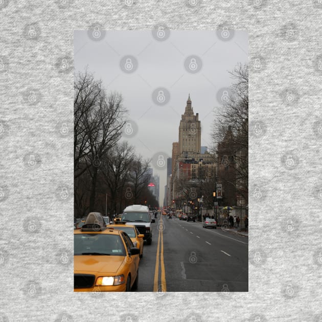 Grey New York City Street with Yellow Cab by Christine aka stine1